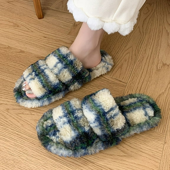 Winter Quilted House Slippers For Women Cotton Linen Home Slippers Indoor Slipper With Soft Memory Foam Arch Support Anti-Slip Home Silent Shoes For Cold Weather