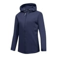 thumbnail image 1 of Winter Rain Jacket, Ladies'Spring And Winter Waterproof Hooded Pocket Zipper Jacket Outdoor Mountaineering Clothing Sports Jacket, Lightweight Rain Jacket, Navy-XXL, 1 of 4