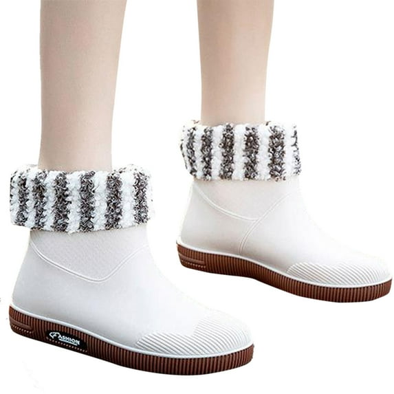 Winter Rainshoes for Women Non Slip Waterproof Garden Work Shoes Rubber Outsole Chelsea Boots