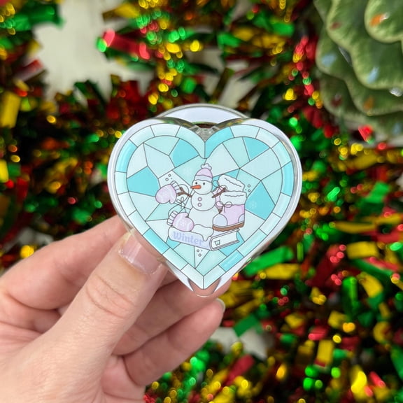 Winter Reader Heart E-reader Grip | E-reader Holder | Phone Holder | E-reader Accessories | Bookish Gift H8