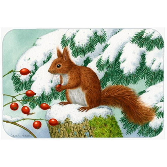 Winter Red Squirrel Glass Large Cutting Board