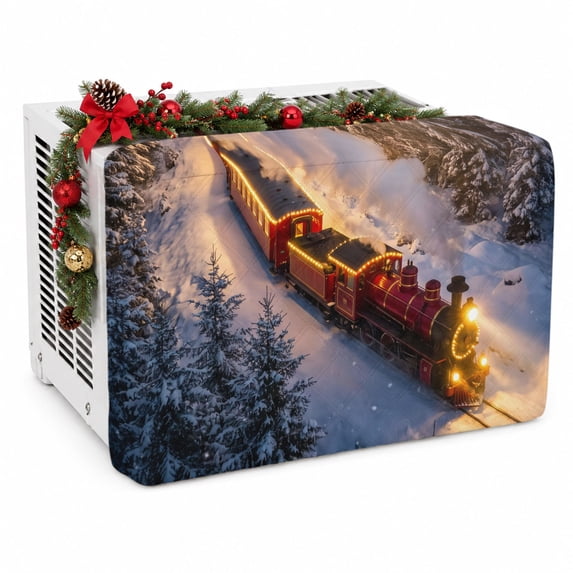 Winter Red Train Indoor Air Conditioner Covers, Insulation AC Unit ...