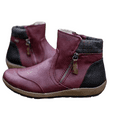 thumbnail image 1 of Winter Retro Leather Patchwork Martin Boots for Women - Comfortable Flat Sole Zip-Up Design, Plus Size Ladies' Ankle Boots, Versatile for Daily & Office Wear, 1 of 2