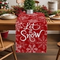 thumbnail image 1 of Winter Retro Snowflake on Red Table Runner 13x60in Non-Slip Cotton Linen Table Runners, Merry Christmas Dresser Scarves TableRunner for Dinner Kitchen Dining Wedding Party, 1 of 9