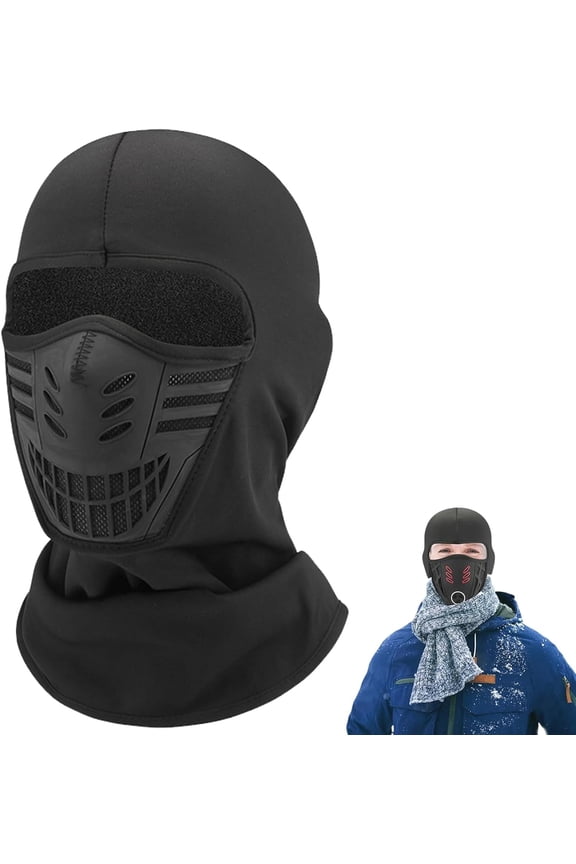 Winter Rider Warm Anti-Haze Balaclava Full Face Mask, Anti-Fog Windproof Fleece Lined Face Cover with Neck Protection