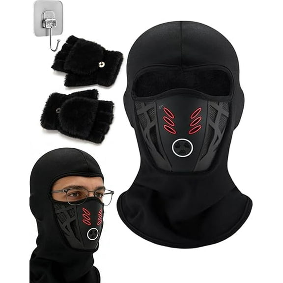 Winter Rider Warm Anti-Haze Balaclava Full Face Mask – Glasses No Longer Fog Up, Full Face & Neck Windproof for Sports