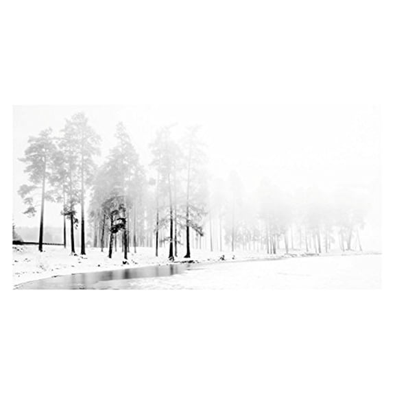 Winter River Painting Print on Wrapped Canvas