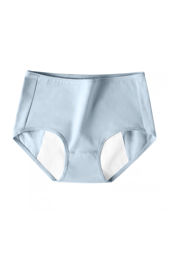 Women'S Physiological Panties Seamless Mid-Waist Breathable Underwear Blue M
