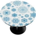 thumbnail image 1 of Winter Round Fitted Tablecloth with Elastic, Blue Snowflakes Round Table Cloth Christmas Fitted Tablecloth 36"-42" Waterproof Table Cover for Dining Room Kitchen Patio Restaurant Use, 1 of 4