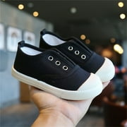 SANBONEPD Winter Rubber Workout Athletic Toddler Sneakers for Boys Black Activewear School Children's Canvas Shoes Breathable Boys' And Girls' Indoor 28