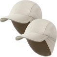 thumbnail image 1 of Winter Running Baseball Cap Women Fleece Ponytail Hat with Ear Flaps Reflective Design 2Pack, 1 of 6