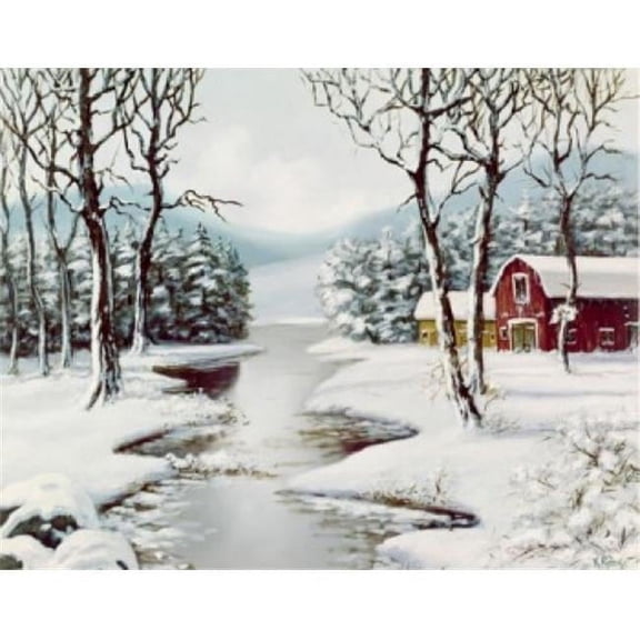 Winter Rural Landscape Poster Print - 18 x 24 in.