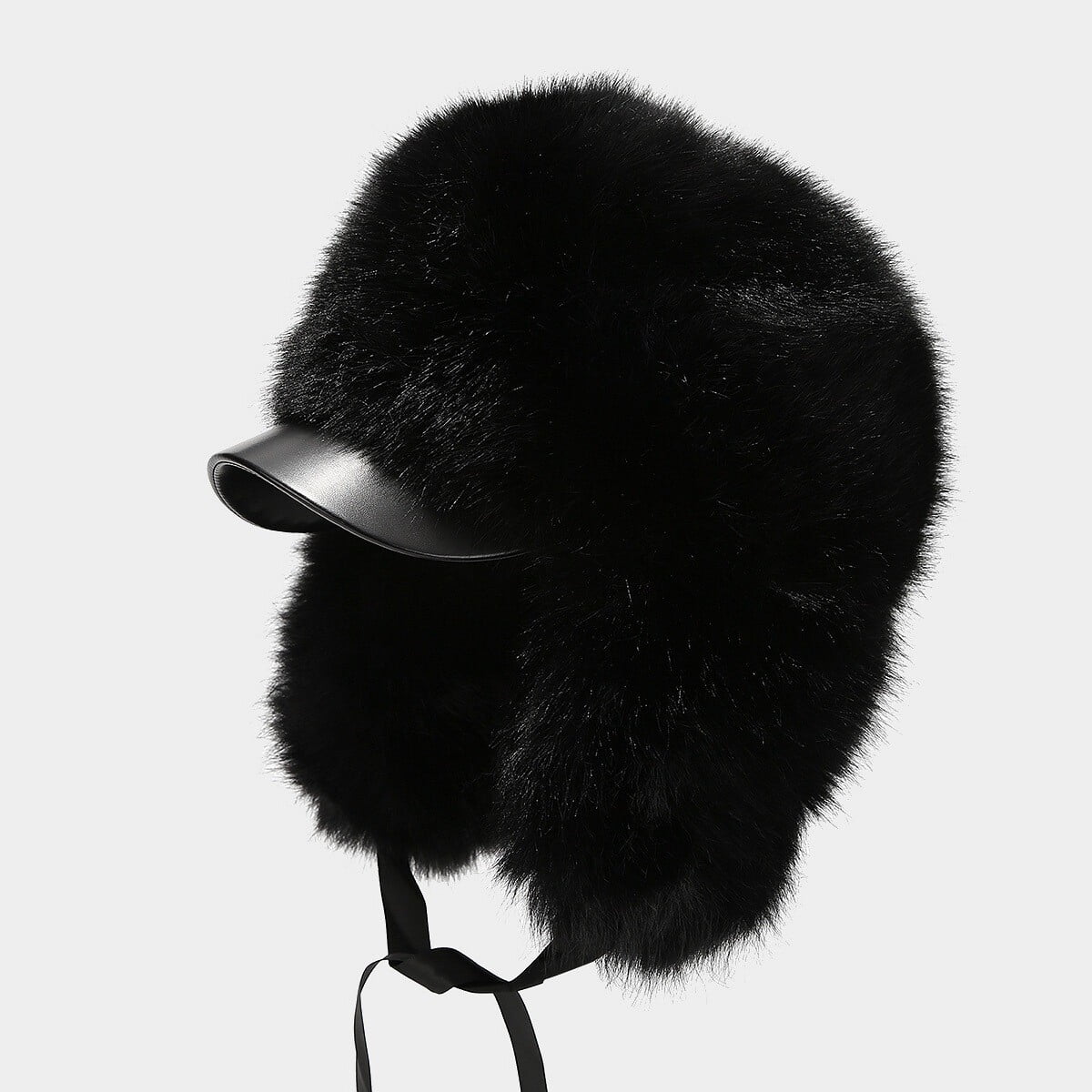 Winter Russian Trapper Hat Men Faux Fur Aviator Cap Warm Skiing Bomber Earflap