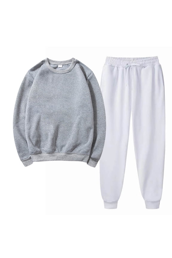 Winter Save Big! Kiplyki Women's Gym Sport Suit Solid Round Neck Pullover Casual Sports Pants Sports Set