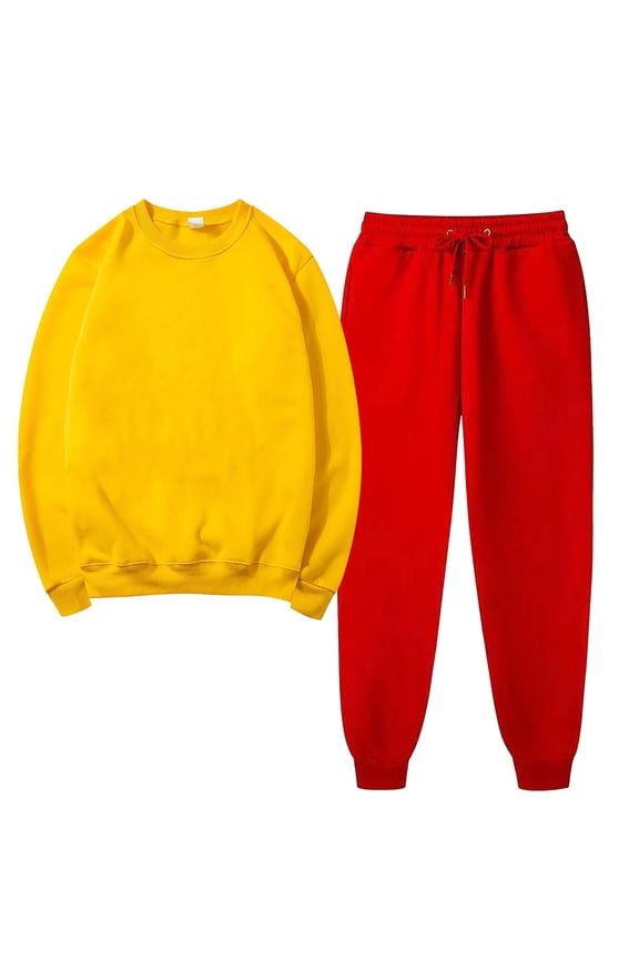 Winter Save Big! Kiplyki Women's Gym Sport Suit Solid Round Neck Pullover Casual Sports Pants Sports Set