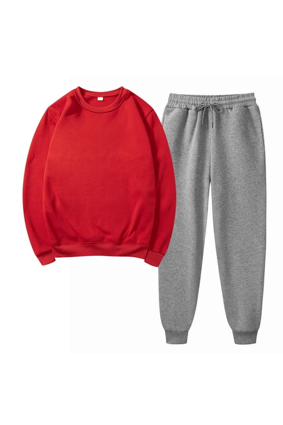 Winter Save Big! Kiplyki Women's Gym Sport Suit Solid Round Neck Pullover Casual Sports Pants Sports Set