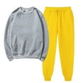 thumbnail image 1 of Winter Save Big! Kiplyki Women's Gym Sport Suit Solid Round Neck Pullover Casual Sports Pants Sports Set, 1 of 5