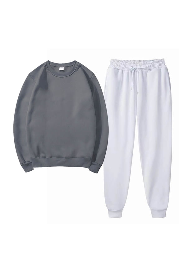 Winter Save Big! Kiplyki Women's Gym Sport Suit Solid Round Neck Pullover Casual Sports Pants Sports Set