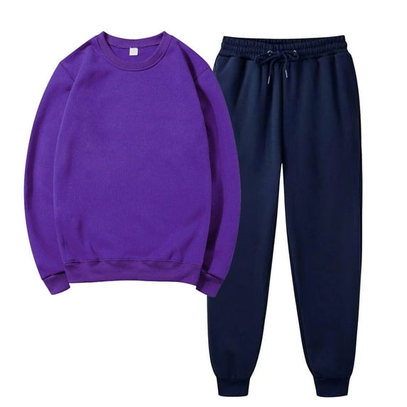 Winter Save Big! Kiplyki Women's Gym Sport Suit Solid Round Neck Pullover Casual Sports Pants Sports Set