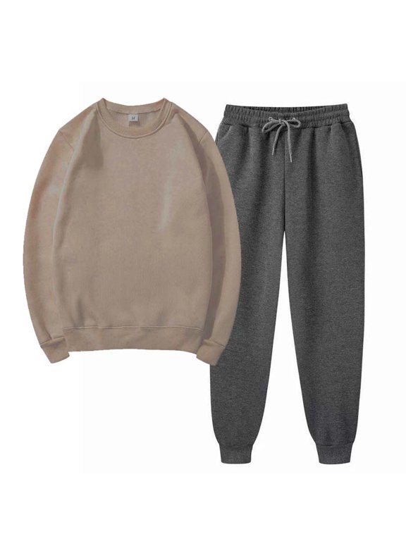Winter Save Big! Kiplyki Women's Gym Sport Suit Solid Round Neck Pullover Casual Sports Pants Sports Set