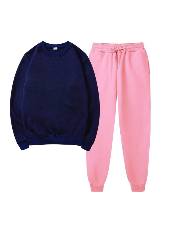 Winter Save Big! Kiplyki Women's Gym Sport Suit Solid Round Neck Pullover Casual Sports Pants Sports Set