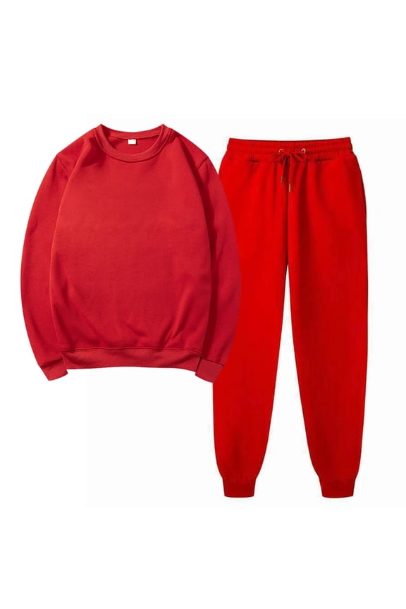 Winter Save Big! Kiplyki Women's Gym Sport Suit Solid Round Neck Pullover Casual Sports Pants Sports Set