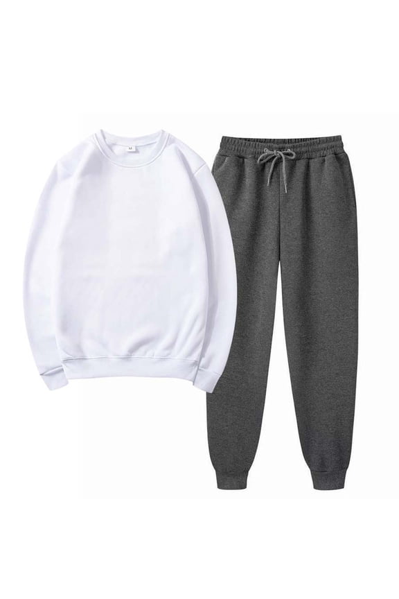Winter Save Big! Kiplyki Women's Gym Sport Suit Solid Round Neck Pullover Casual Sports Pants Sports Set
