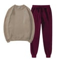 thumbnail image 1 of Winter Save Big! Kiplyki Women's Gym Sport Suit Solid Round Neck Pullover Casual Sports Pants Sports Set, 1 of 5