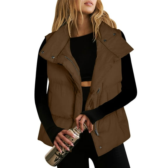 Winter Saving Beifu Winter Vest for Vomen Travel Vest Women Sleeveless Plus Size Zip Up Lightweight Jacket Soft Warm Outerwear Fall Outfits 2025 Fashion