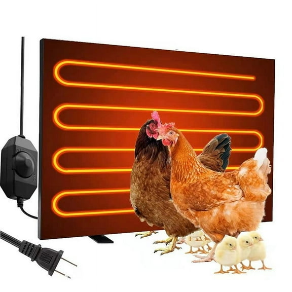 Hvmvliv Chicken Coop Heater Poultry House Heater for Winter, 120W Small Chicken Heater for Coop, Warm Lights Heat Coop Heater for Inside and Outdoor Black