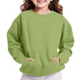 thumbnail image 1 of Kukoosong Baby Boys' Girls' Long Sleeve Hoodies Toddler Girl Fall Clothes Crew Neck Plain Hoodless Fall Baby Girl Clothes Pocket Pullover Tops for 2 Years, 1 of 5