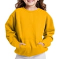 thumbnail image 1 of Kukoosong Baby Boys' Girls' Long Sleeve Hoodies Toddler Girl Fall Clothes Crew Neck Plain Hoodless Fall Baby Girl Clothes Pocket Pullover Tops for 9 Years, 1 of 6