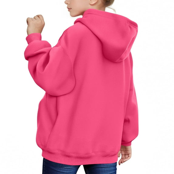 Kukoosong Baby Boys' Girls' Long Sleeve Hoodies Toddler Girl Fall Clothes V Neck Plain Hooded Fall Baby Girl Clothes Pocket Pullover Tops for 9 Years