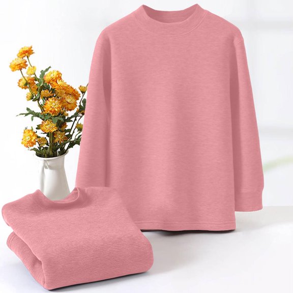 Kukoosong Baby Boys' Girls' Long Sleeve Sweatshirts Toddler Girl Fall Clothes Crew Neck Plain Hoodless Hoodies Fleece Pullover Tops for 4-5 Years