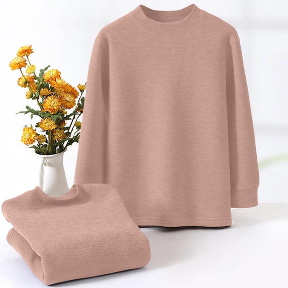 Kukoosong Baby Boys' Girls' Long Sleeve Sweatshirts Toddler Girl Fall Clothes Crew Neck Plain Hoodless Hoodies Fleece Pullover Tops for 10-11 Years
