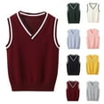 thumbnail image 1 of Kukoosong Baby Boys' Girls' Sweater Vest Toddler Winter Clothes Outfits Solid Color Sleeveless Activewear Jacket Coat Hoodless Girls' Outerwear Vests for 7-8 Years, 1 of 7