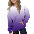 thumbnail image 1 of Kukoosong Girls Long Sleeve Hoodies Toddler Girl Fall Clothes Crew Neck Gradient Print Hoodless Fall Baby Girl Clothes Pocket Pullover Tops for 4 Years, 1 of 5