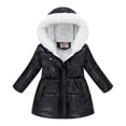 thumbnail image 1 of Winter Saving Clearance! Kukoosong Girls Puffer Jackets Zip Up Hooded Baby Winter Clothes Long Sleeve Solid Color Lightweight Winter Coats for 4 Years, 1 of 4