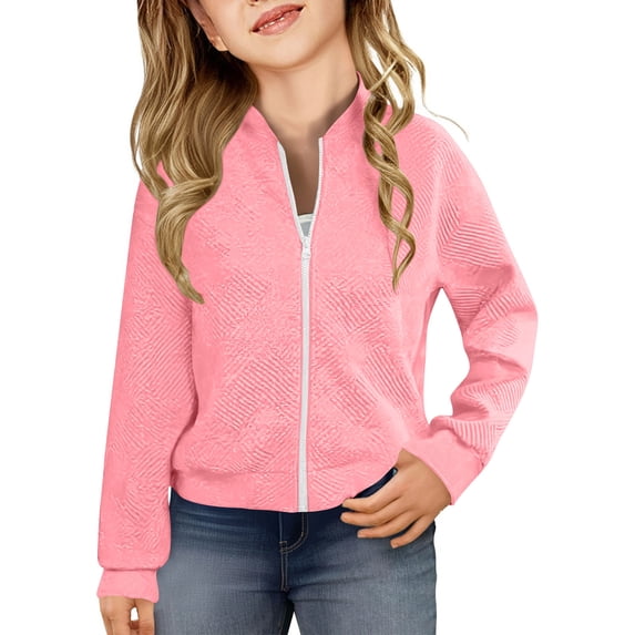 Kukoosong Toddler Boys' Girls' Bomber Jackets Zip Up Hoodless Baby Winter Clothes Long Sleeve Solid Color Lightweight Winter Coats for 11 Years