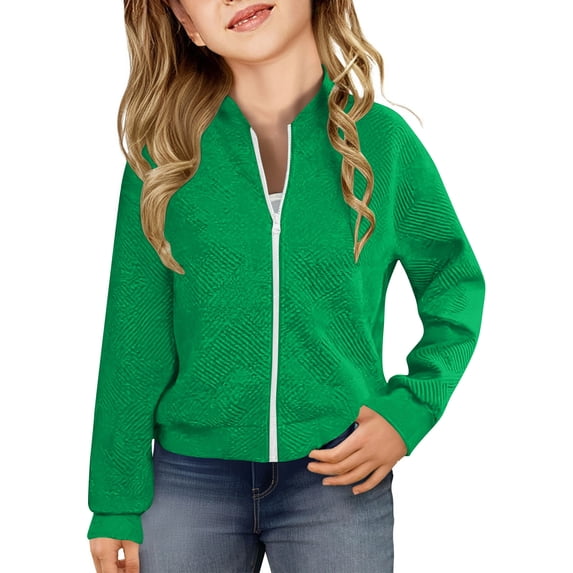 Kukoosong Toddler Boys' Girls' Bomber Jackets Zip Up Hoodless Baby Winter Clothes Long Sleeve Solid Color Lightweight Winter Coats for 9 Years