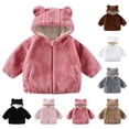thumbnail image 1 of Kukoosong Toddler Boys' Girls' Fleece Jackets Zip Up Hooded Baby Winter Clothes Long Sleeve Solid Color Lightweight Winter Coats for 3 Years, 1 of 7