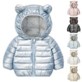 thumbnail image 1 of Kukoosong Toddler Boys' Girls' Puffer Jackets Zip Up Hooded Baby Winter Clothes Long Sleeve Solid Color Lightweight Winter Coats for 2 Years, 1 of 6