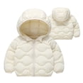 thumbnail image 1 of Kukoosong Toddler Boys' Girls' Puffer Jackets Zip Up Hooded Kids Winter Clothes Long Sleeve Solid Color Lightweight Jackets Outerwear for 10 Years, 1 of 6