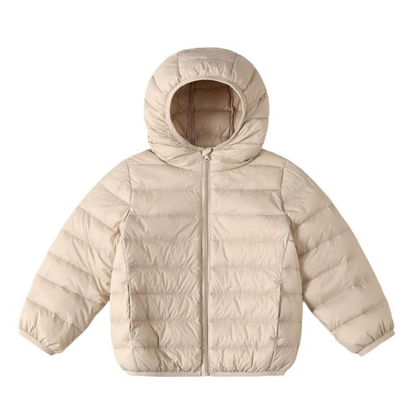 Winter Saving Clearance! Kukoosong Toddler Boys' Girls' Puffer Jackets Zip Up Hooded Toddler Winter Clothes Long Sleeve Solid Color Lightweight Winter Coats for 9 Years
