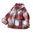 thumbnail image 1 of Kukoosong Toddler Boys' Girls' Shirt Jackets Button Down Hoodless Toddler Winter Clothes Long Sleeve Plaid Lightweight Winter Coats for 7-8 Years, 1 of 5