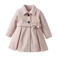 thumbnail image 1 of Winter Saving Clearance! VERUGU Girls Dress Coat Kid Winter Jackets Button Peacoat Toddler Woolen Bow Clothes Fashion Outwear Beige 2Y, 1 of 7