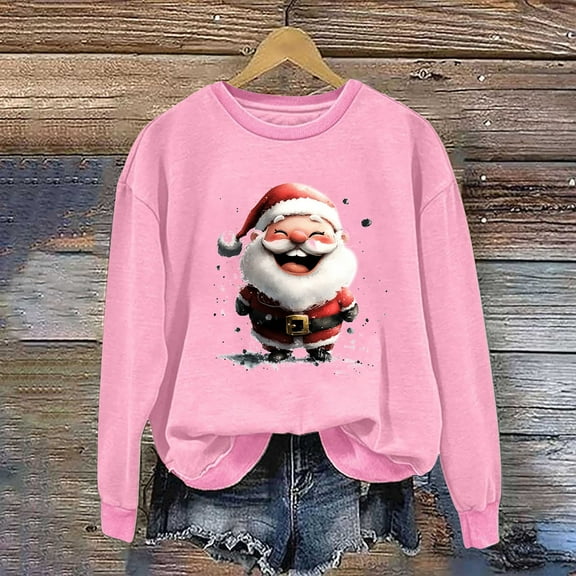 Winter Saving Talove Long Sleeve Shirts for Women Graphic Printed Sweatshirt Fall Fashion Must Haves Tunic Tops Crewneck Womens Tops Fall Trendy Christmas Shirts