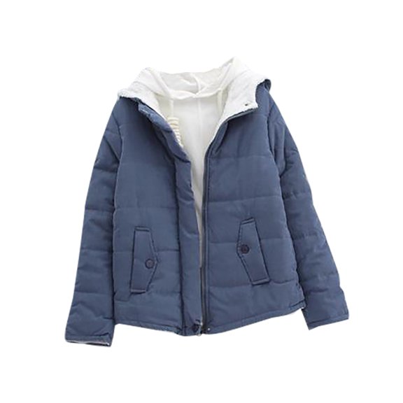 Winter Saving Womens Plus Size Puffer Jacket Lamb Wool Coat Winter Short Small Padded Jacket Plus Velvet Thick