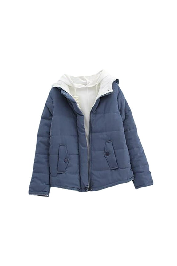 Winter Saving Womens Plus Size Puffer Jacket Lamb Wool Coat Winter Short Small Padded Jacket Plus Velvet Thick