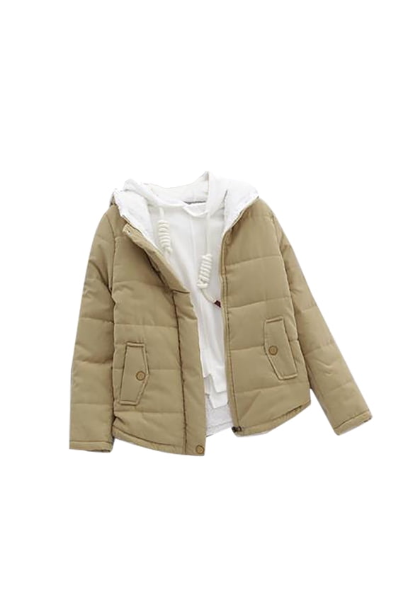 Winter Saving Womens Plus Size Puffer Jacket Lamb Wool Coat Winter Short Small Padded Jacket Plus Velvet Thick
